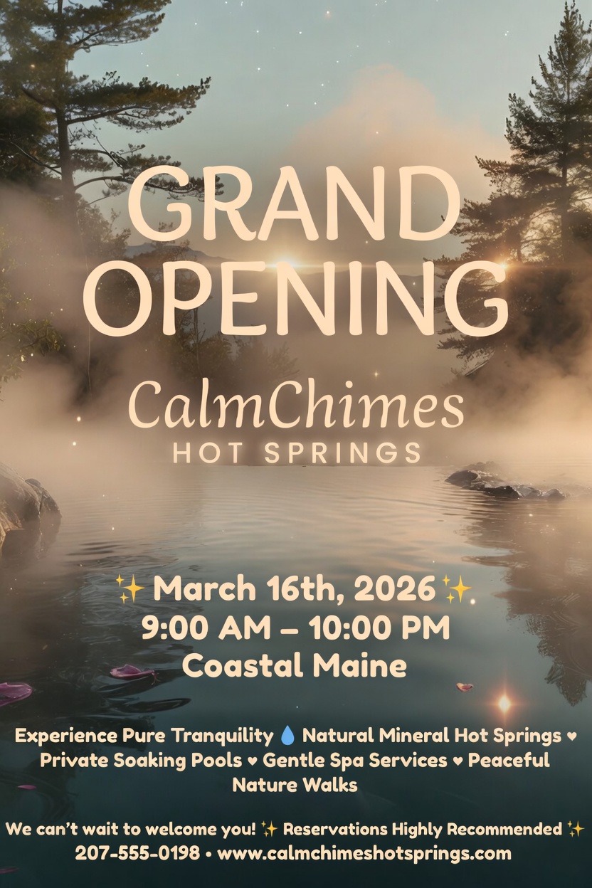 CalmChimes Hot Springs Flyer